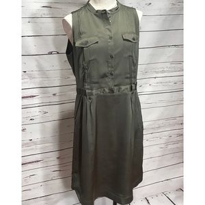 Banana Republic Olive Green Button Down Dress